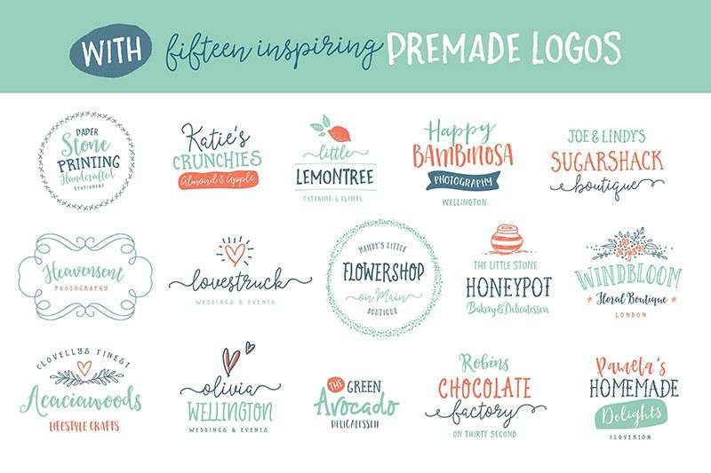 14款创意海报LOGO英文手写字体 设计素材 sucaiwan.com