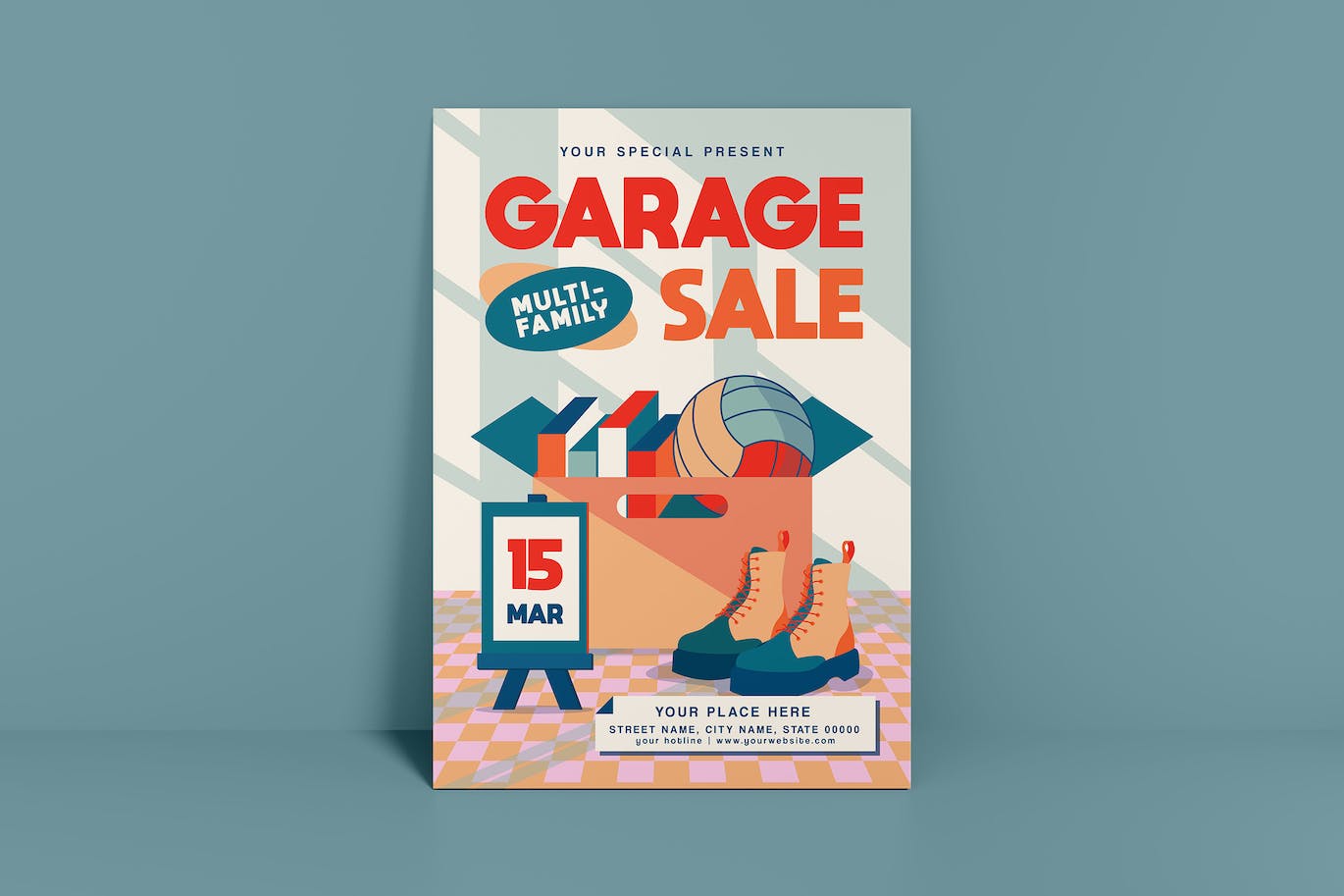 旧货销售传单模板下载 Garage Sale Flyer 设计素材 sucaiwan.com