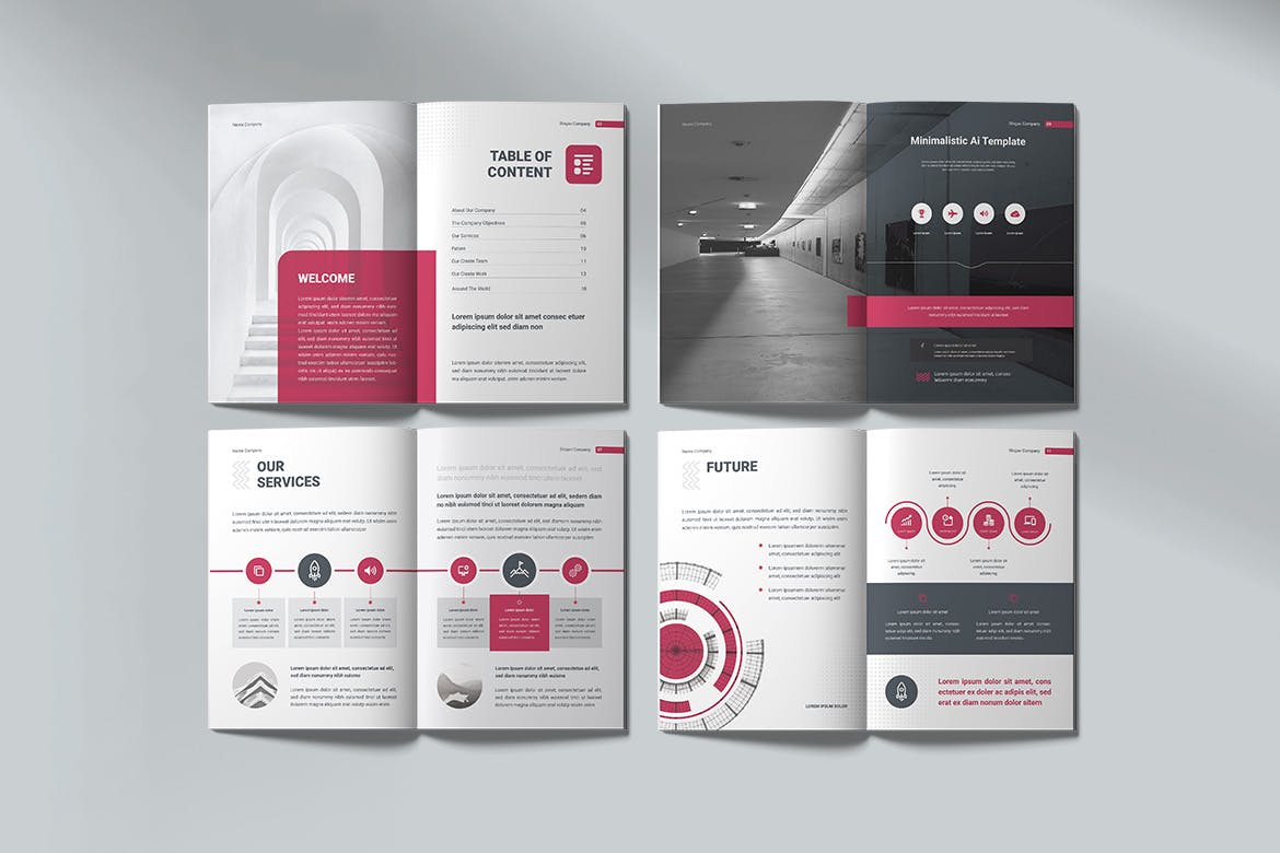 公司简介宣传杂志模板 Company Profile 幻灯图表 sucaiwan.com