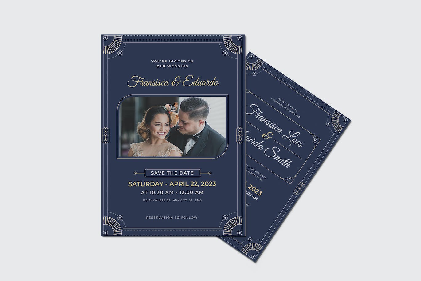 豪华婚礼请柬设计模板 Luxury Wedding Invitation 设计素材 sucaiwan.com