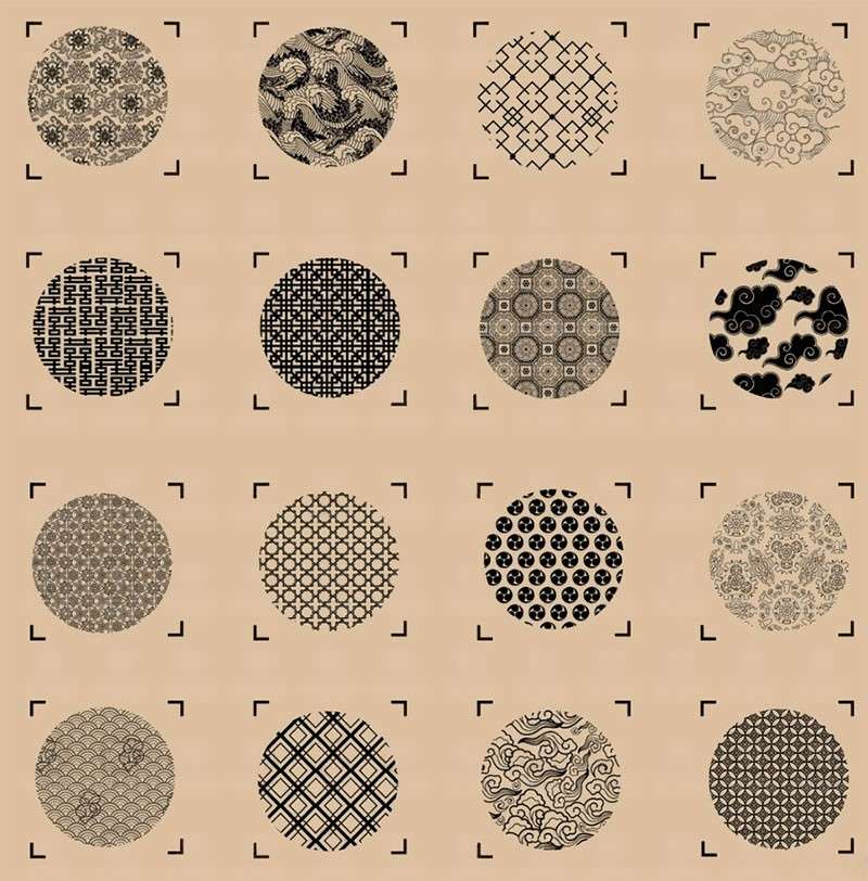 38种古风背景图案PS和Procereate笔刷套装 笔刷资源 sucaiwan.com