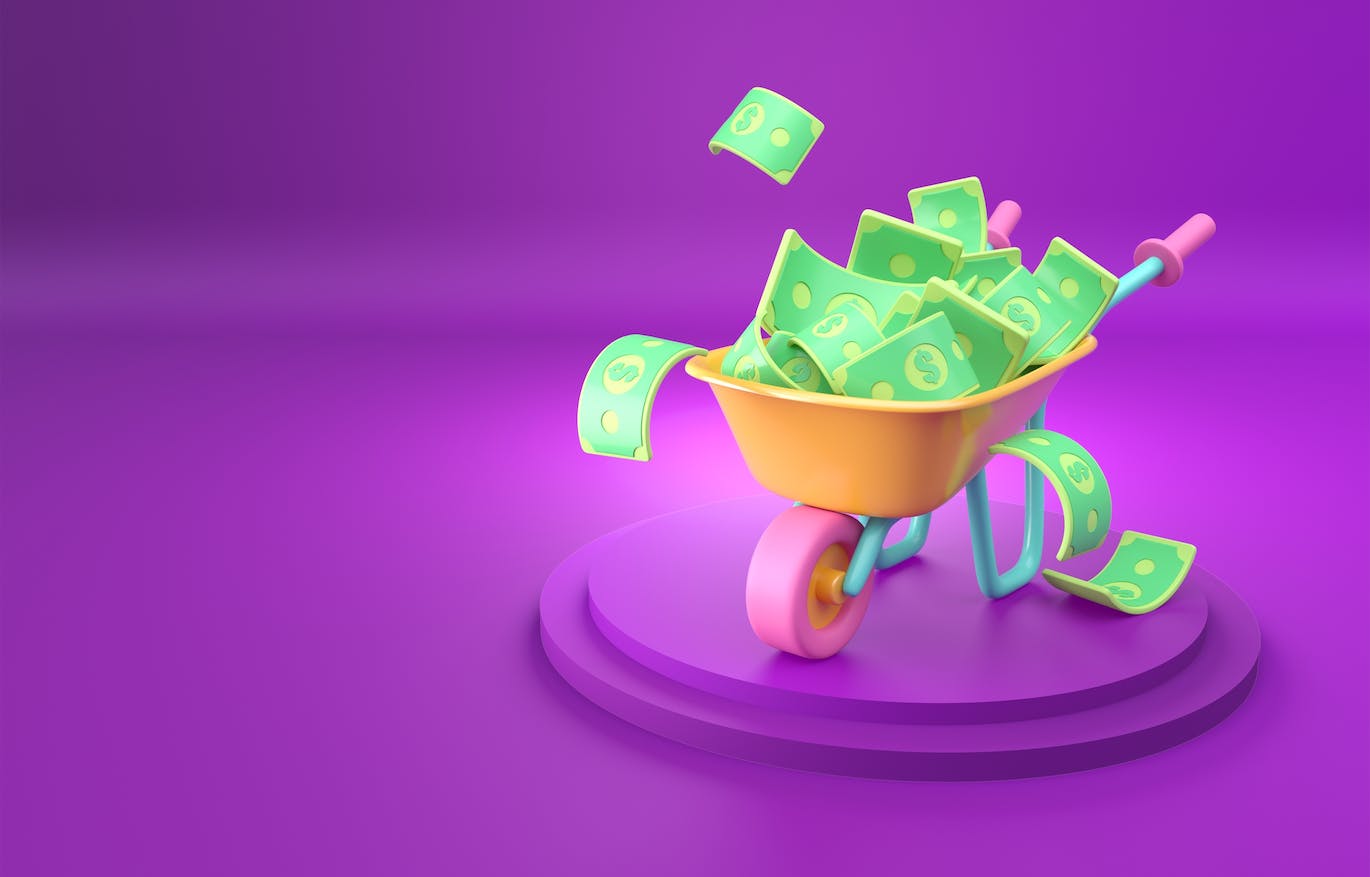 富翁财产概念3D插画psd素材 Set Millionaire Man Concept 设计素材 sucaiwan.com