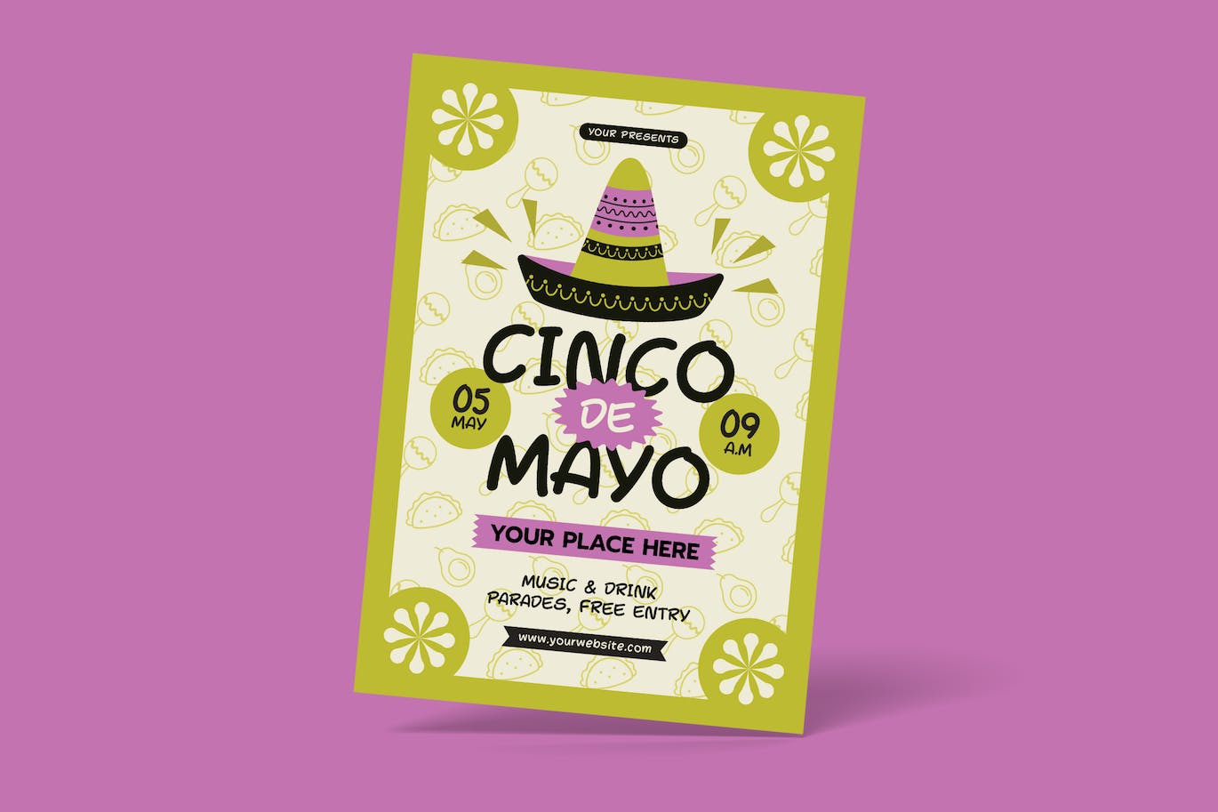 五月五日墨西哥节日宣传单素材 Cinco De Mayo Flyer 设计素材 sucaiwan.com