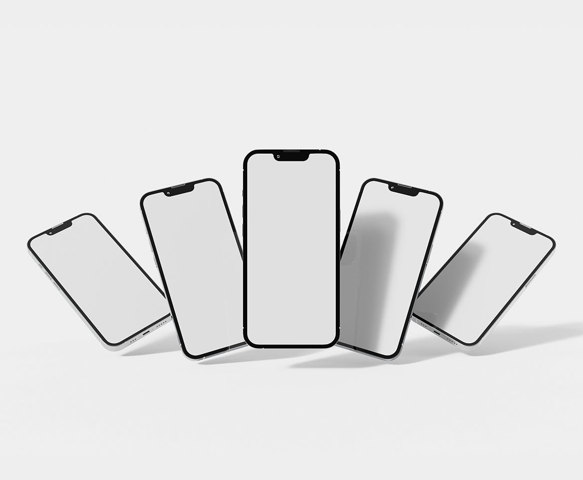 简约场景苹果iPhone手机样机psd模板v2 Smartphones Mockup 样机素材 sucaiwan.com