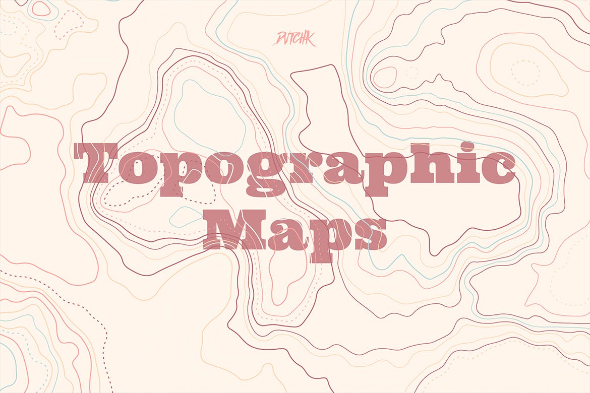 彩色矢量地形图背景 Topographic Maps 图片素材 sucaiwan.com