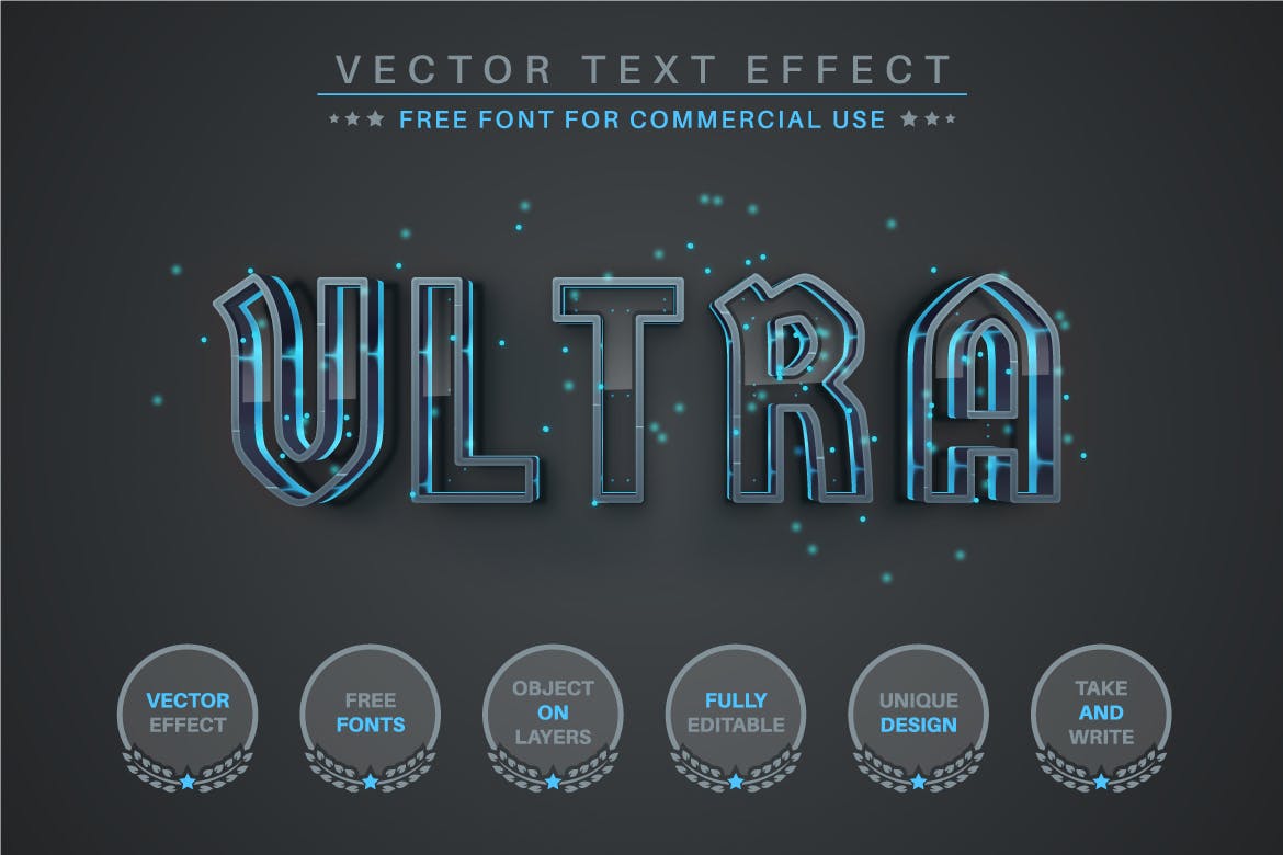 神秘蓝色矢量文字效果字体样式 Mystic – Editable Text Effect, Font Style 插件预设 sucaiwan.com