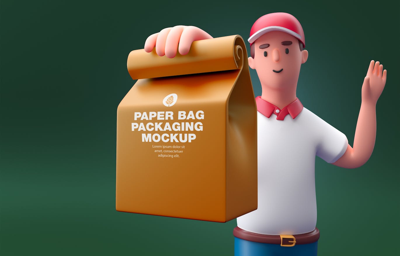 食品交付配送外卖品牌样机图psd素材 Set Fast Delivery Food Concept Mockup 样机素材 sucaiwan.com