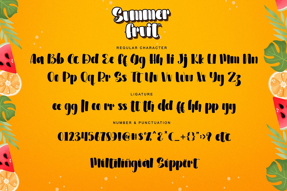 现代俏皮可爱水果包装字体 Summer Fruit 设计素材 sucaiwan.com