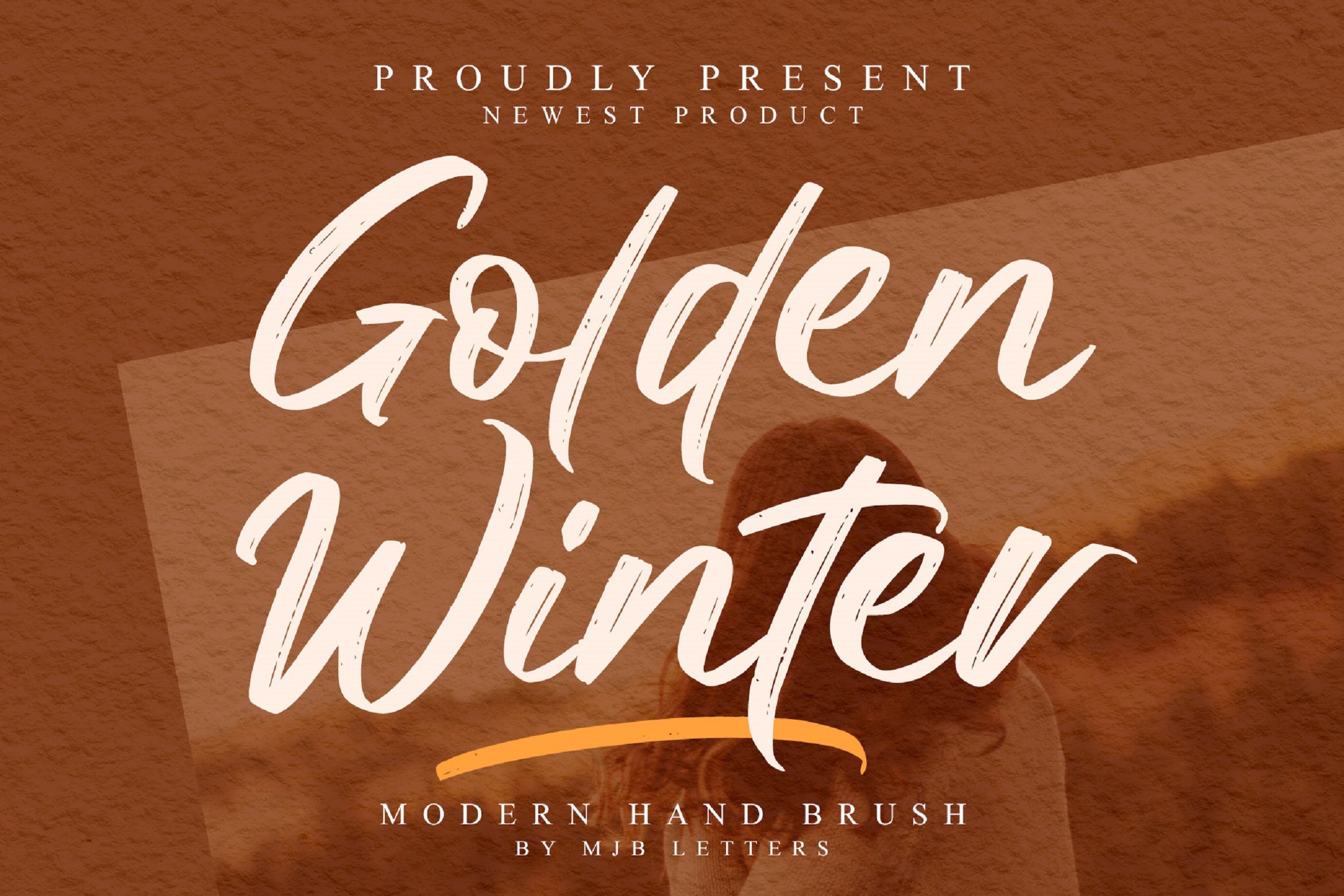 手写设计纹理笔刷字体 Golden Winter 设计素材 sucaiwan.com