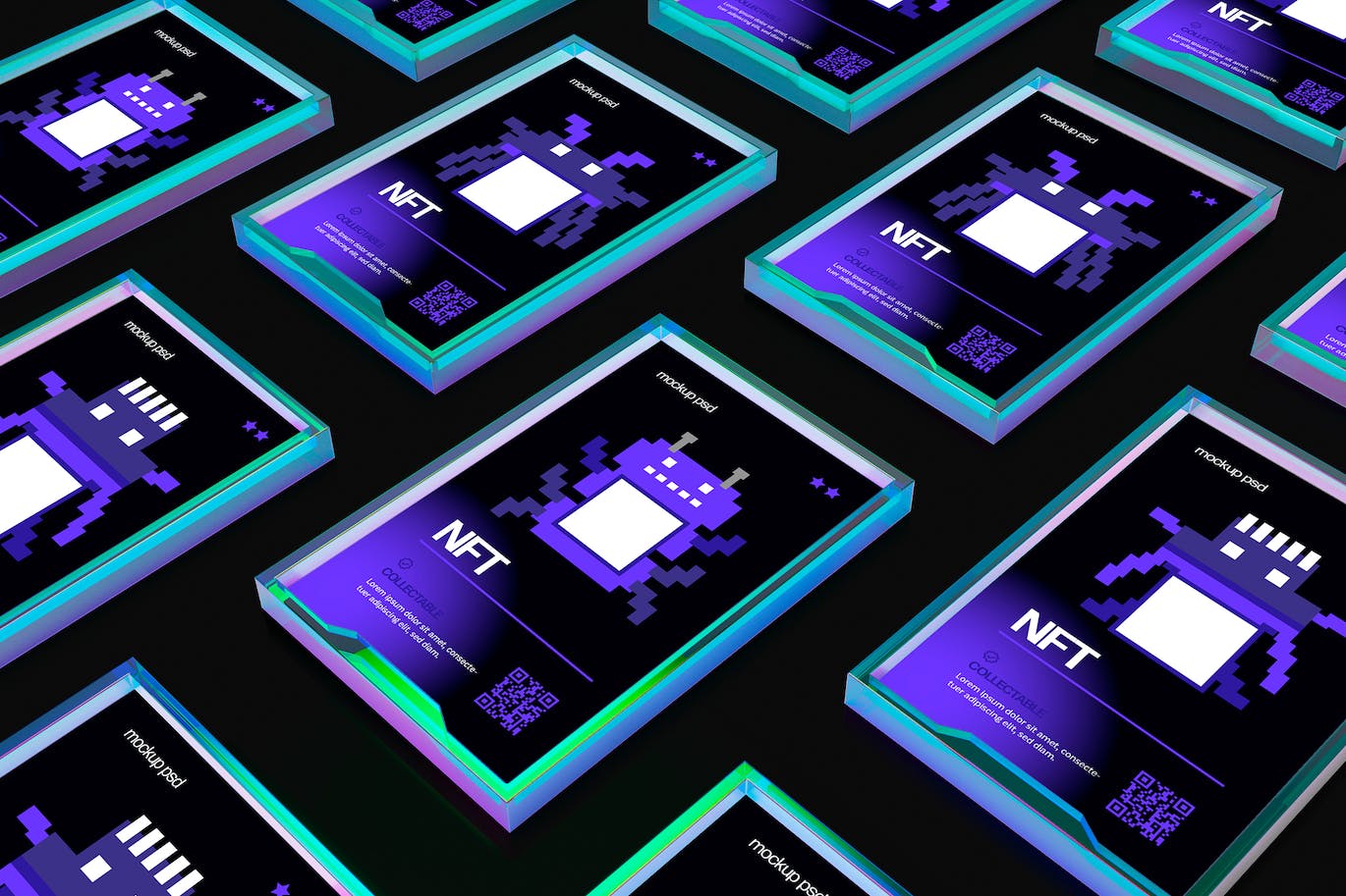 NFT交易卡片样机psd模板 NFT Trading Card Mockups 样机素材 sucaiwan.com