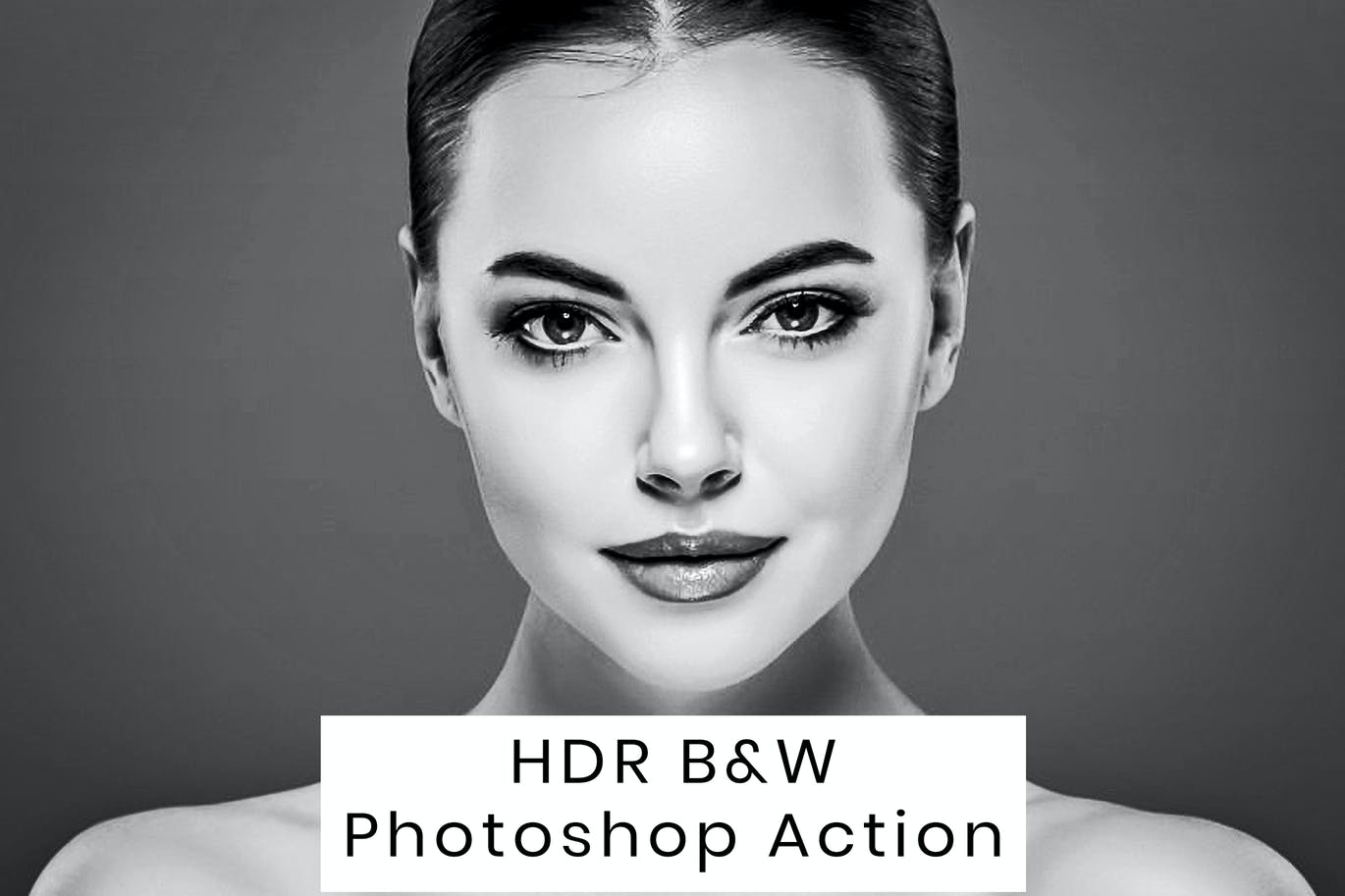 HDR黑白效果照片处理PS动作 HDR B&W Photoshop Action 插件预设 sucaiwan.com