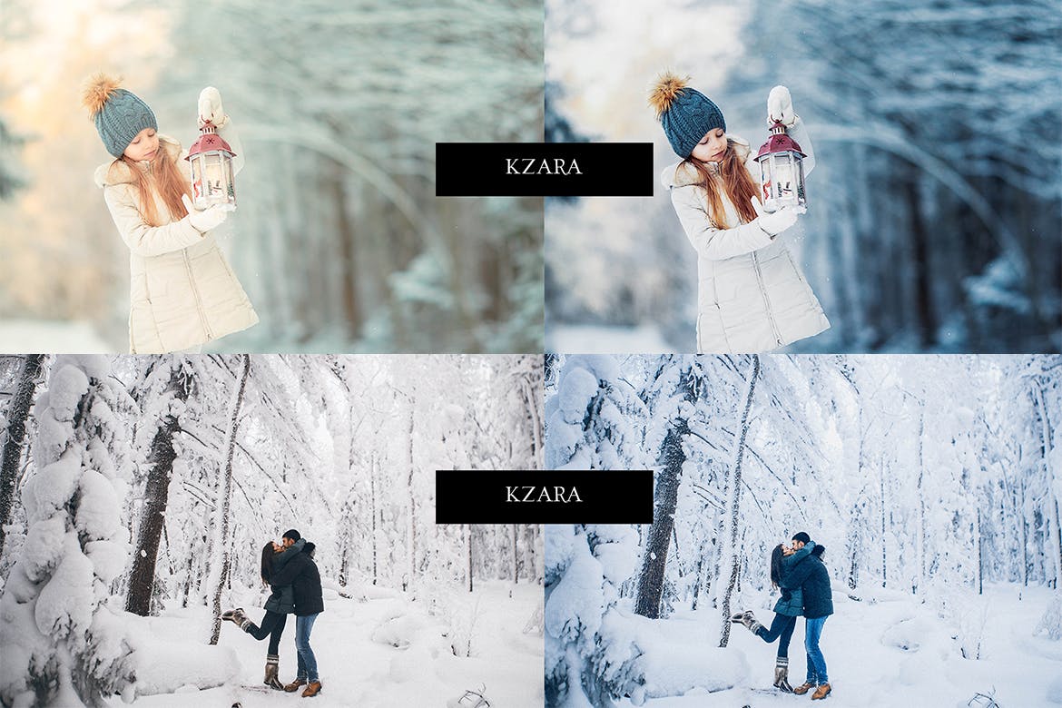 冬季蓝色滤镜照片后期处理lightroom预设 Lightroom Presets – Winter Blues 插件预设 sucaiwan.com