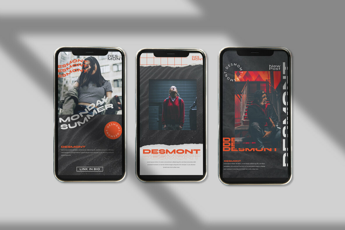 潮流现代橘色社交撕纸竖屏错版文字PSD模板 Desmont – Instagram Template 设计素材 第7张-素材湾丨精选海外优质设计素材资源 潮流现代橘色社交撕纸竖屏错版文字PSD模板 Desmont – Instagram Template 设计素材 sucaiwan.com