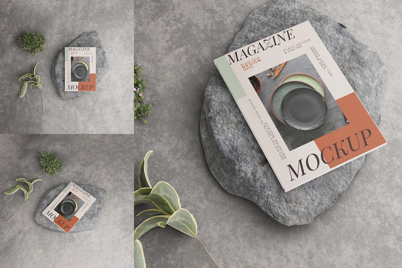 A4尺寸杂志封面展示样机图 Magazine Mockup A4 Sizes 样机素材 sucaiwan.com