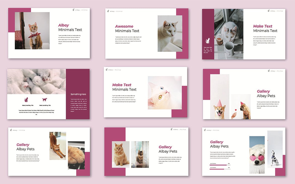 宠物种类介绍Powerpoint模板下载 Albay Petshop PowerPoint 幻灯图表 sucaiwan.com