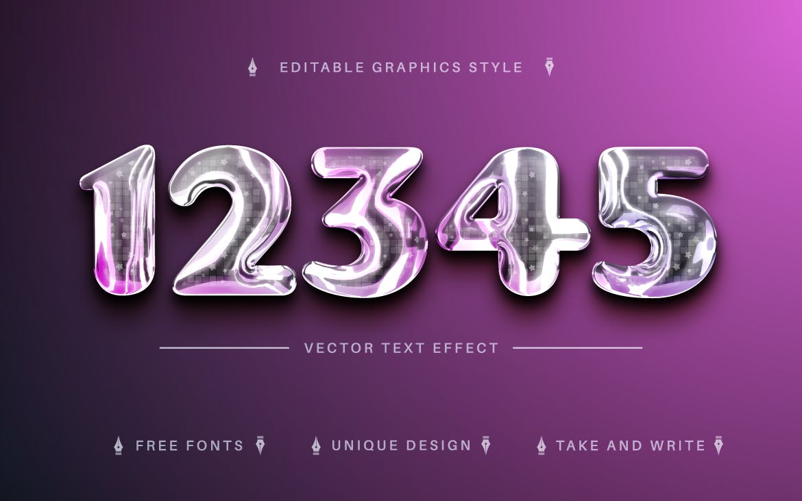 半透明全息矢量文字效果字体样式 Holo – Editable Text Effect, Font Style 插件预设 sucaiwan.com