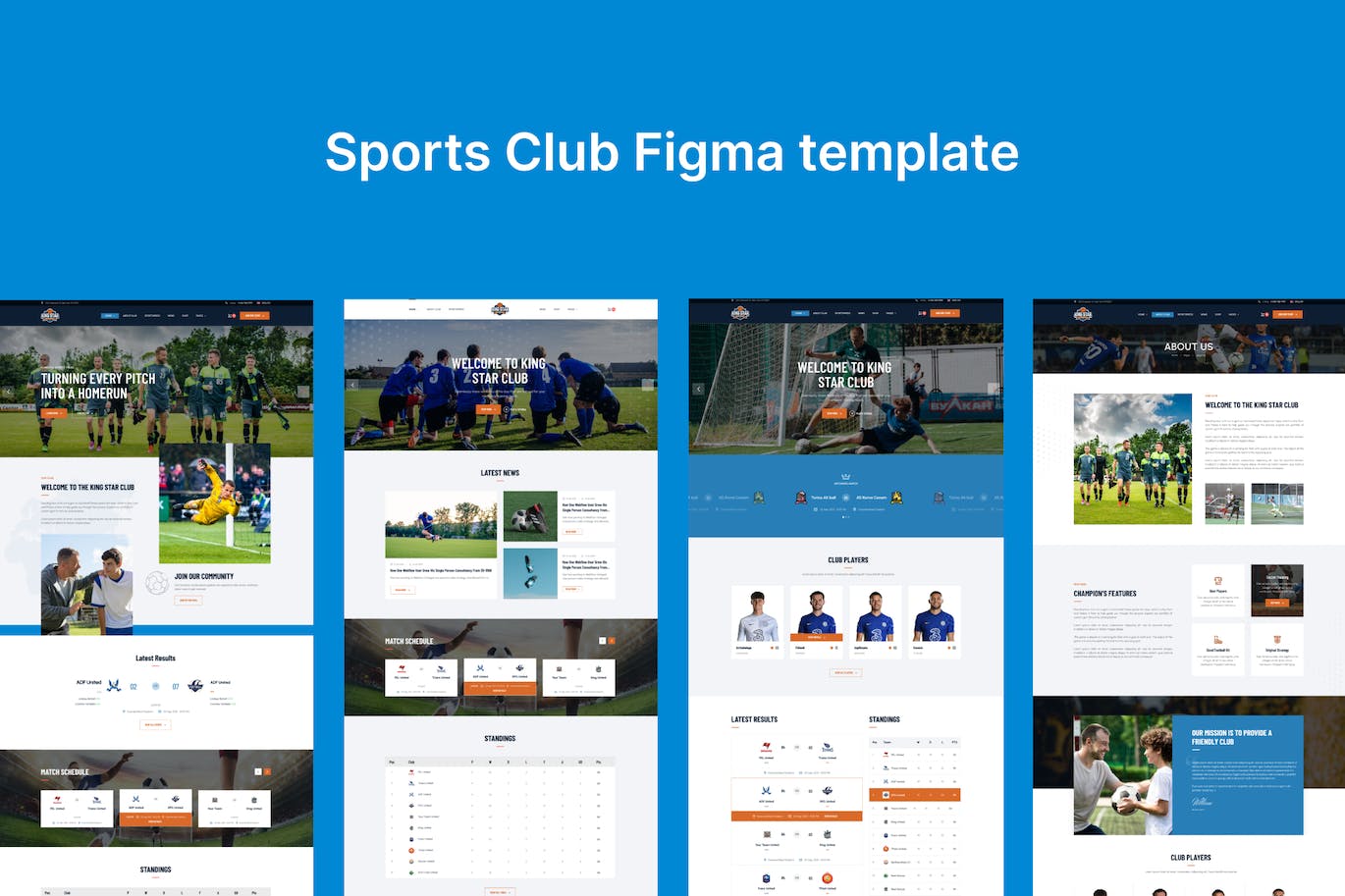 体育俱乐部网站布局UI设计fig模板 Sports Club Figma template APP UI sucaiwan.com