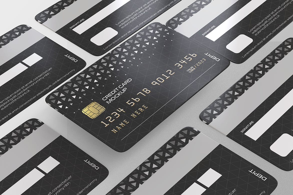 信用卡正反面设计展示样机psd模板 Credit Card Mockups 样机素材 sucaiwan.com