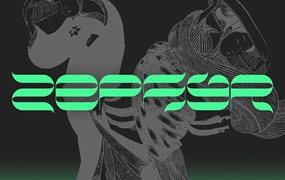 Zephyr时尚波浪曲线英文字体