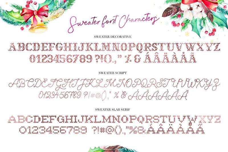 Sweater毛衣针织效果英文字体 设计素材 sucaiwan.com