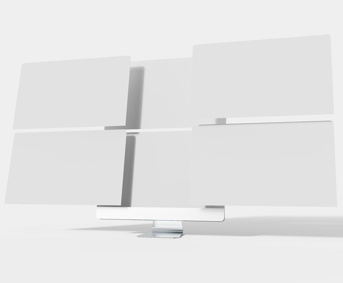 UI屏幕设计电脑样机psd模板v2 Computer with UI Screen Design Mockup 样机素材 sucaiwan.com