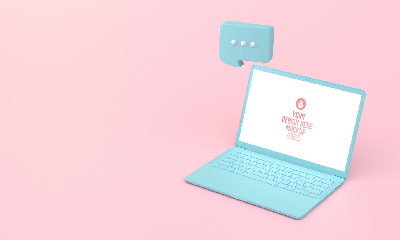 3D概念手机&电脑屏幕样机图psd素材 Set Computer with Objects. 3D Concept Mockup 样机素材 sucaiwan.com