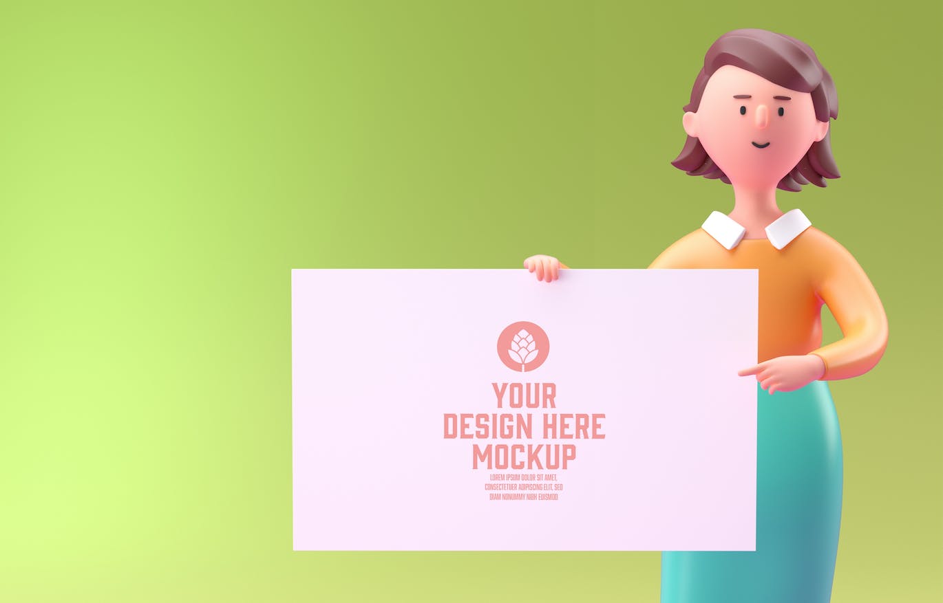 3D人物白板屏幕&手机样机图psd素材 Set People with white Board and Mobile Mockup 样机素材 sucaiwan.com