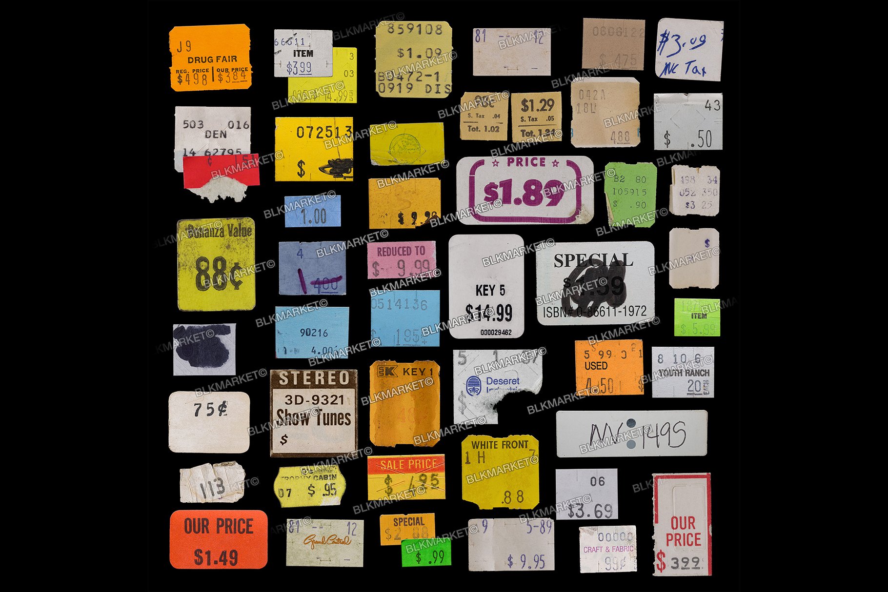 新潮高分辨率复古做旧唱片箱抽屉漫画老式贴纸png素材 BLKMARKET – stickers 图片素材 sucaiwan.com