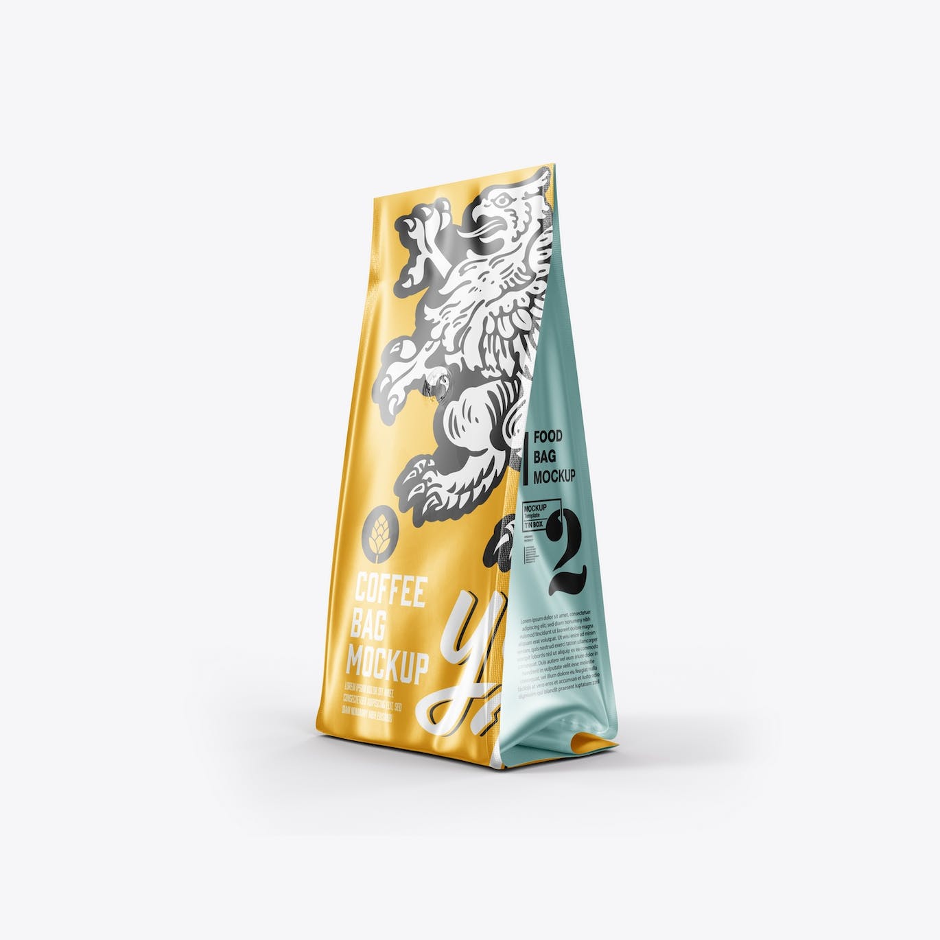 金属纸咖啡袋包装展示样机图 Set Metallic Paper Coffee Bag Mockup 样机素材 sucaiwan.com