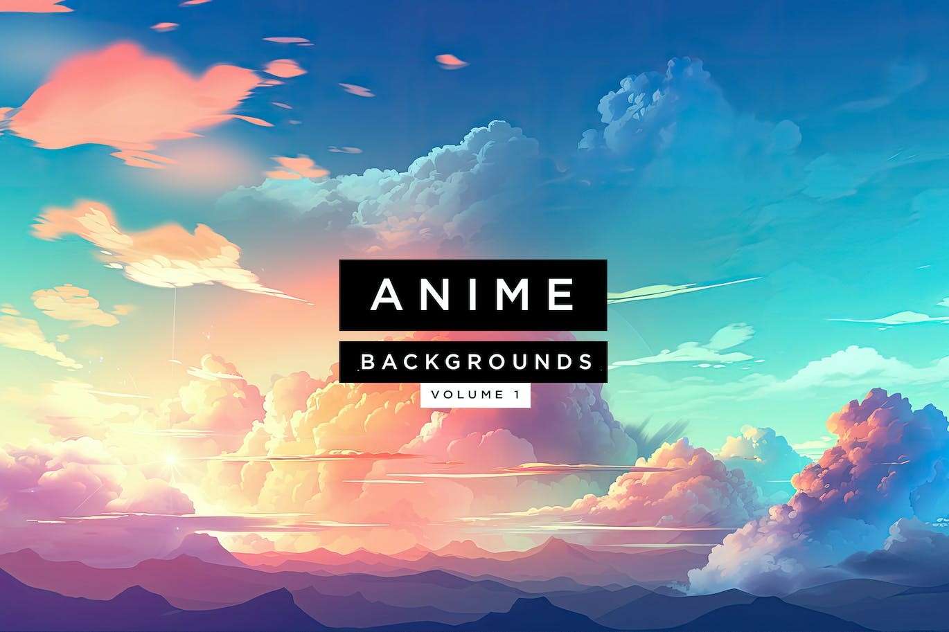 21张动漫风格天空背景图素材JPG 图片素材 sucaiwan.com