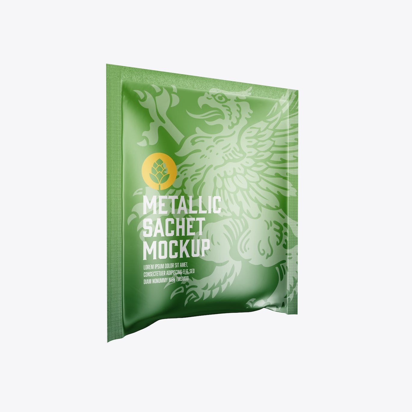 金属材质包装袋设计样机图 Metallic Sachet Mockup 样机素材 sucaiwan.com