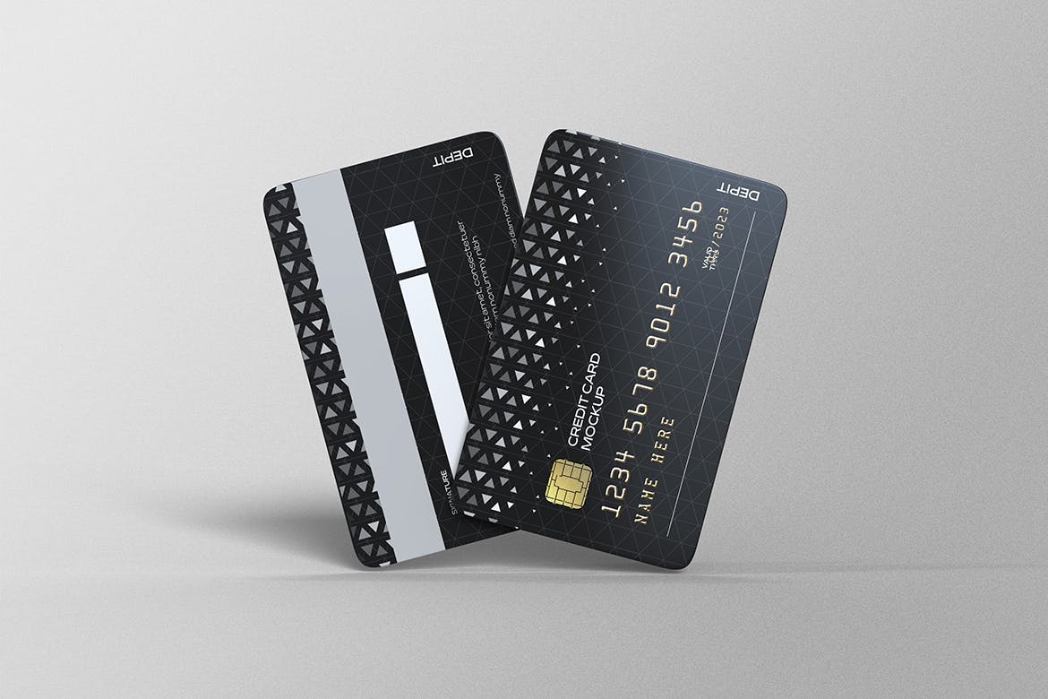 信用卡正反面设计展示样机psd模板 Credit Card Mockups 样机素材 sucaiwan.com