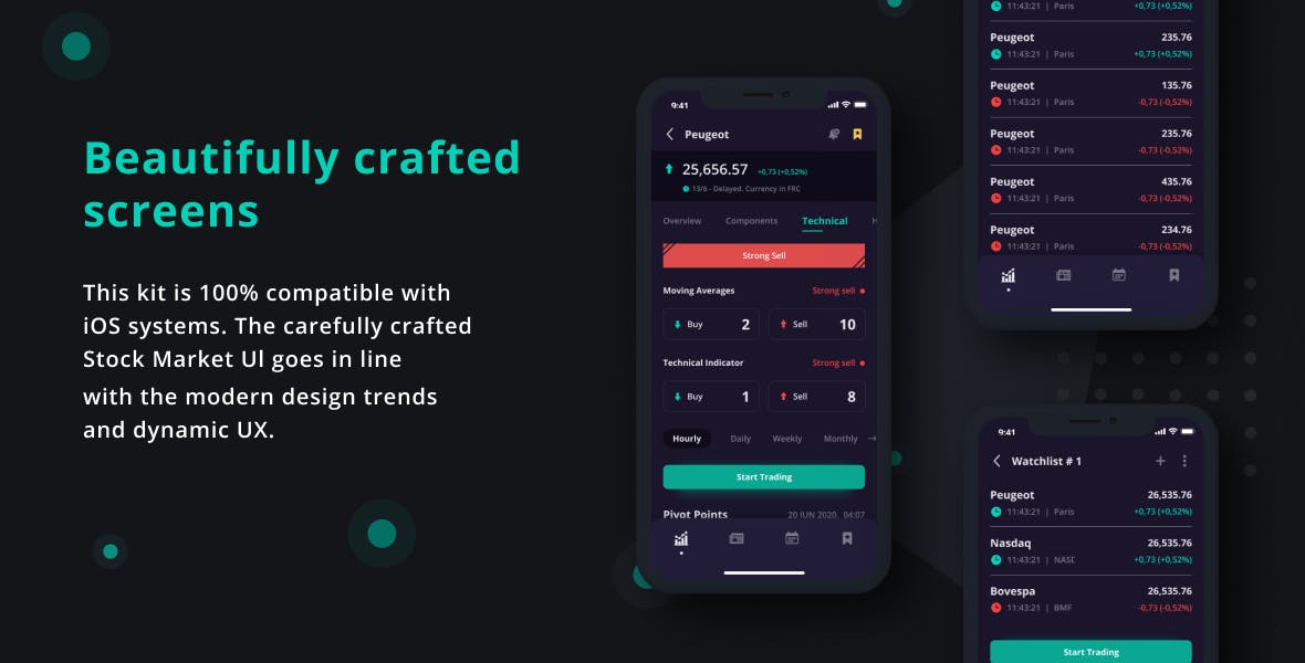 股票市场App应用程序界面设计UI套件模板 Stok – Stock Market App UI Kit APP UI sucaiwan.com