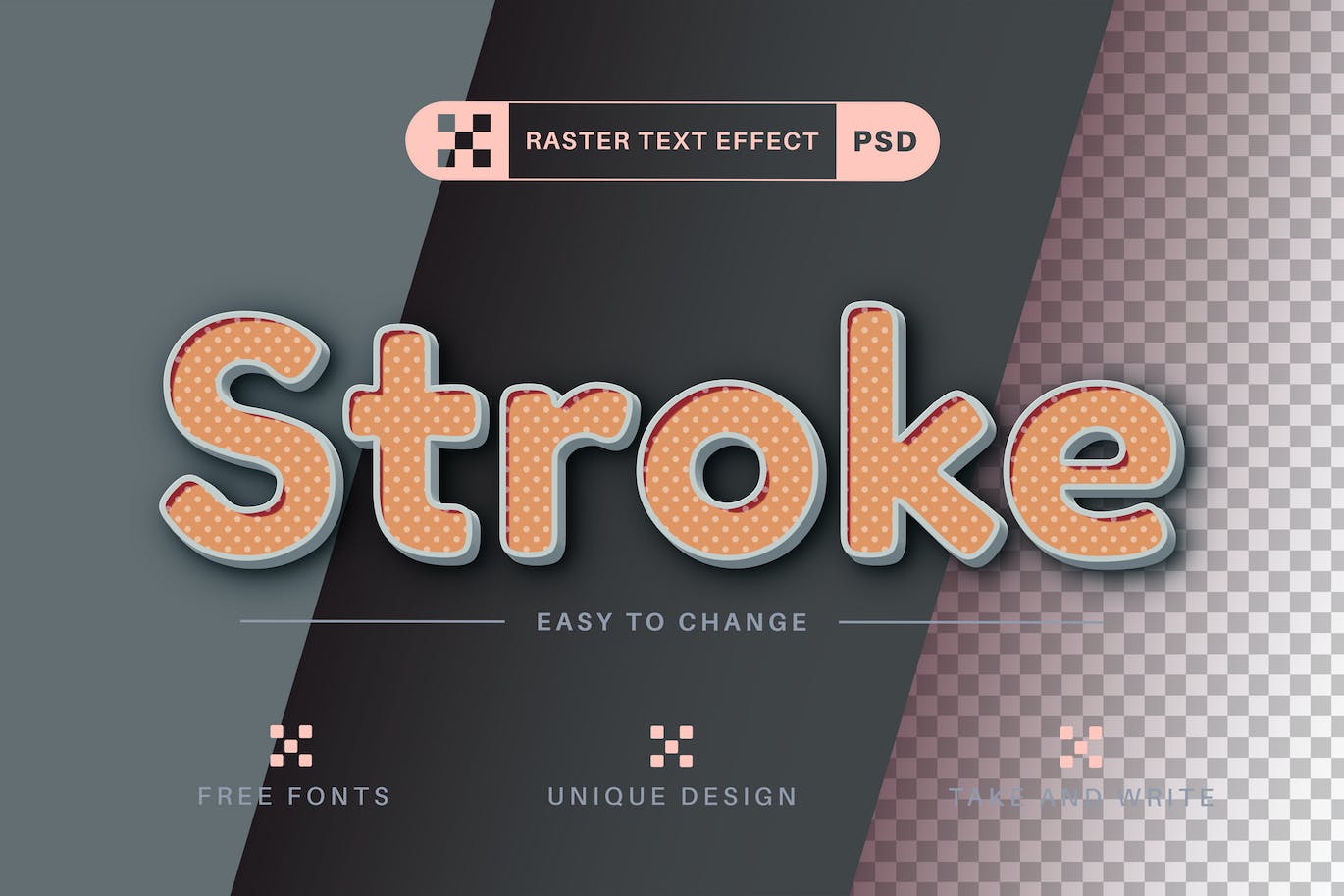 波尔卡圆点文字效果字体样式 Stroke Polka Dot Editable Text Effect, Font Style 插件预设 sucaiwan.com