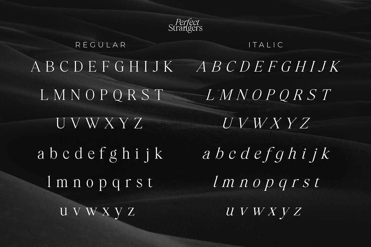 优雅斜体衬线字体素材 Perfect Strangers I Display Elegant serif Italics 设计素材 sucaiwan.com