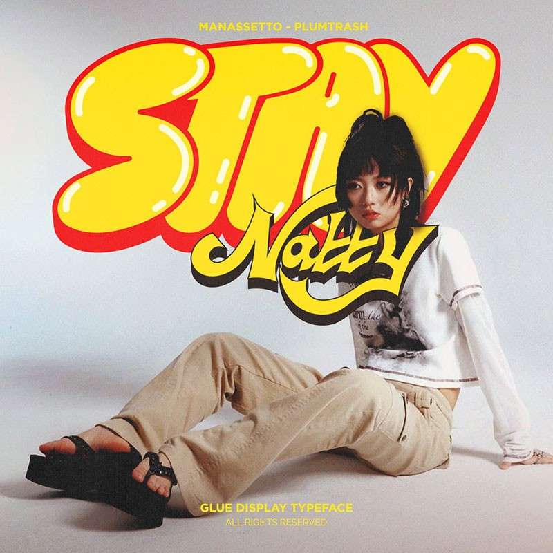 Glue有趣的气泡英文字体 设计素材 sucaiwan.com