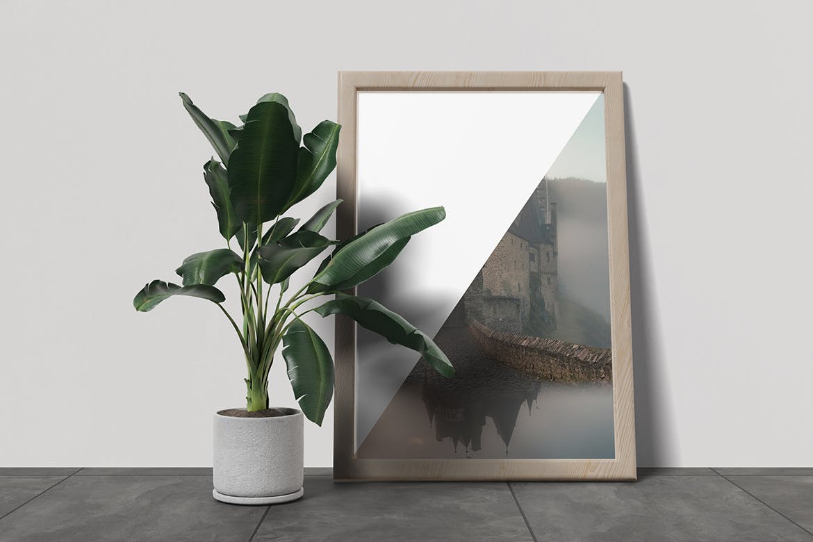 艺术作品画框样机图psd模板 Frame Mockup 样机素材 sucaiwan.com