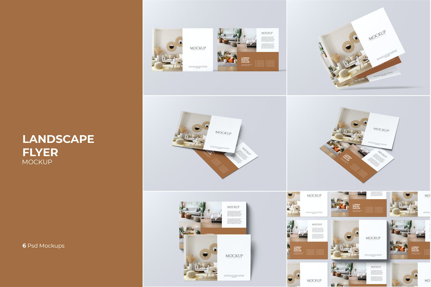 横版产品传单设计样机图 Landscape Flyer Mockup 样机素材 sucaiwan.com