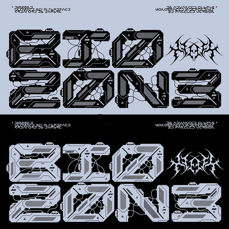 22款未来感科幻机甲风格的英文字体合集 设计素材 sucaiwan.com