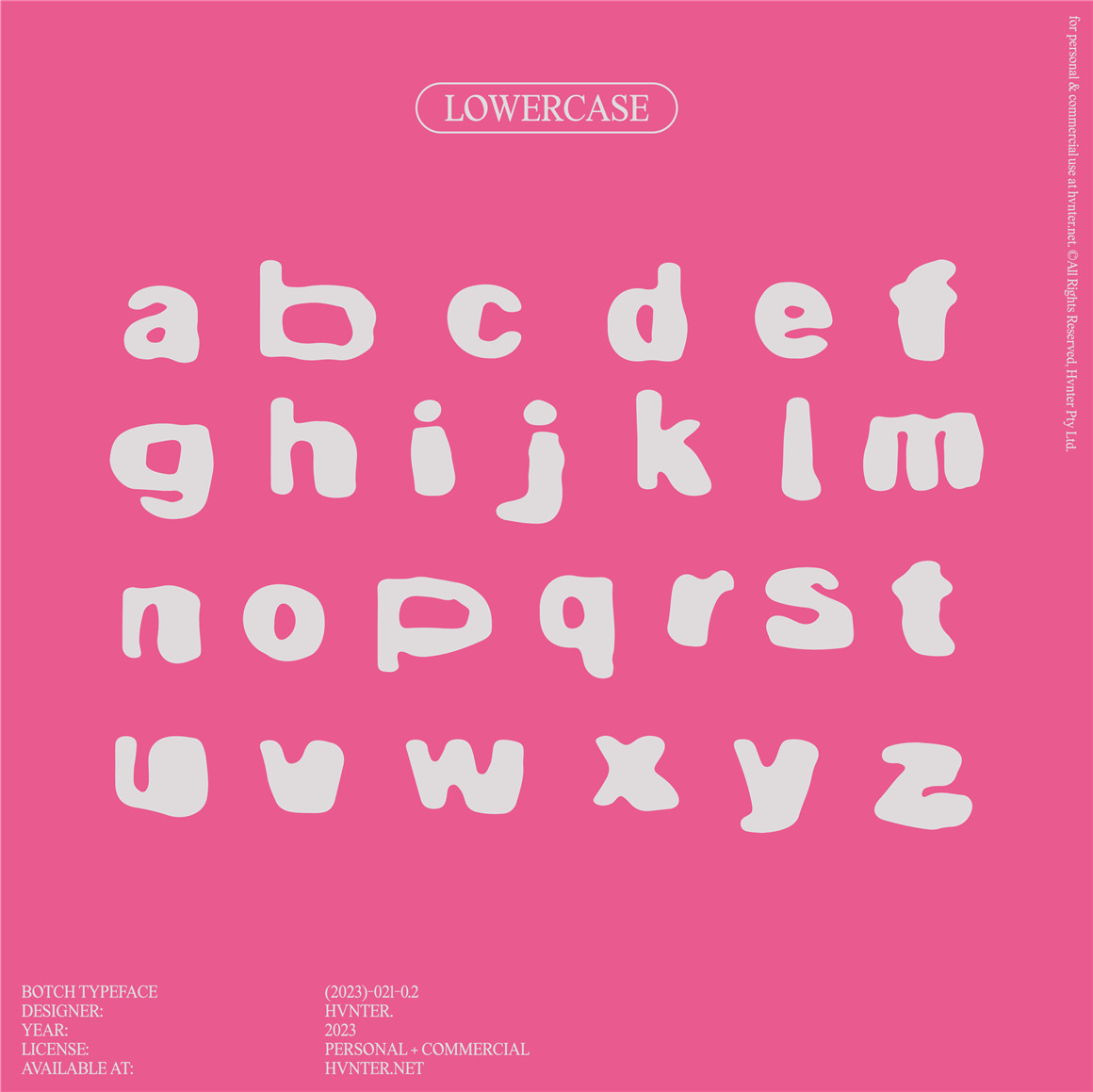 英文字体：趣味复古气泡涂鸦手绘抽象装饰手写无衬线英文字体 Hvnter Botch Typeface 设计素材 sucaiwan.com