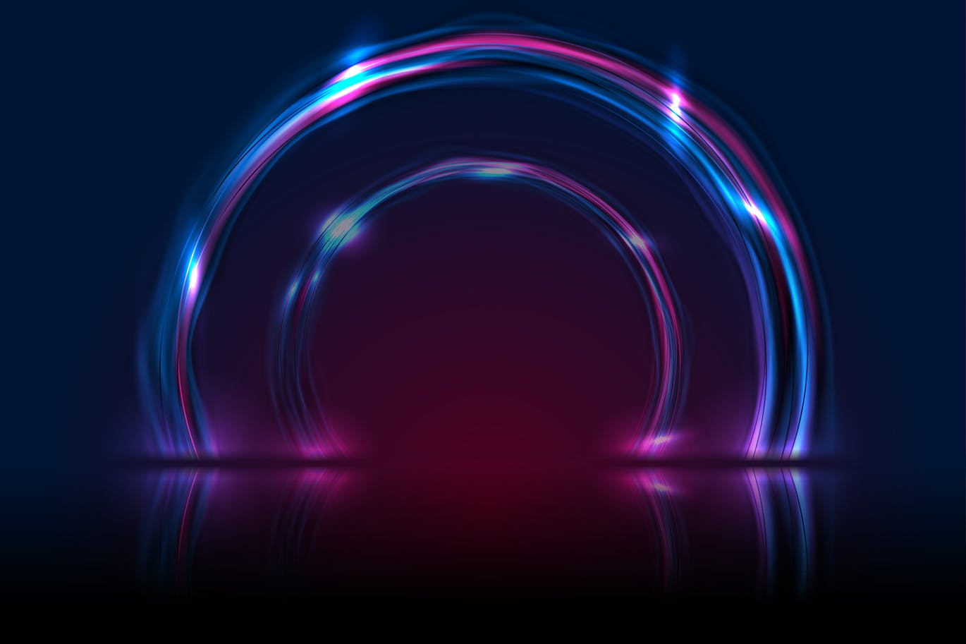 蓝色紫外线霓虹发光圆圈背景 Blue ultraviolet neon glowing circles 图片素材 sucaiwan.com