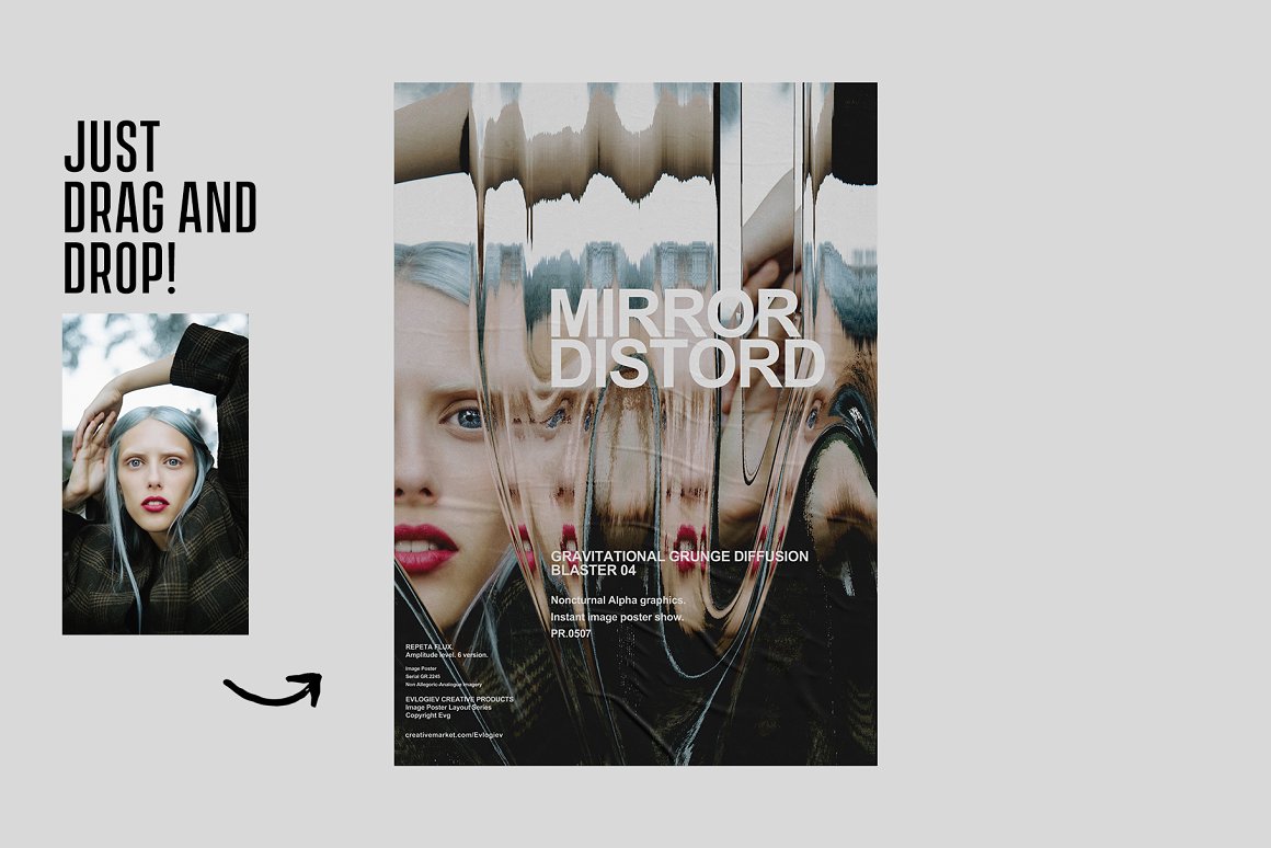 20个抽象扭曲故障主视觉海报图片设计效果PSD样式模板 Evlogiev – Distort Image Poster 样机素材 sucaiwan.com
