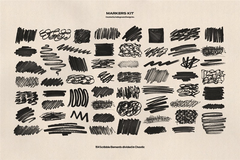 850个趣味灵感马克笔Y2K涂鸦笔触形状图形插画箭头标记PS笔刷纸张肌理设计套装 Markers Kit Indieground 笔刷资源 第11张-素材湾丨精选海外优质设计素材资源 850个趣味灵感马克笔Y2K涂鸦笔触形状图形插画箭头标记PS笔刷纸张肌理设计套装 Markers Kit Indieground 笔刷资源 sucaiwan.com