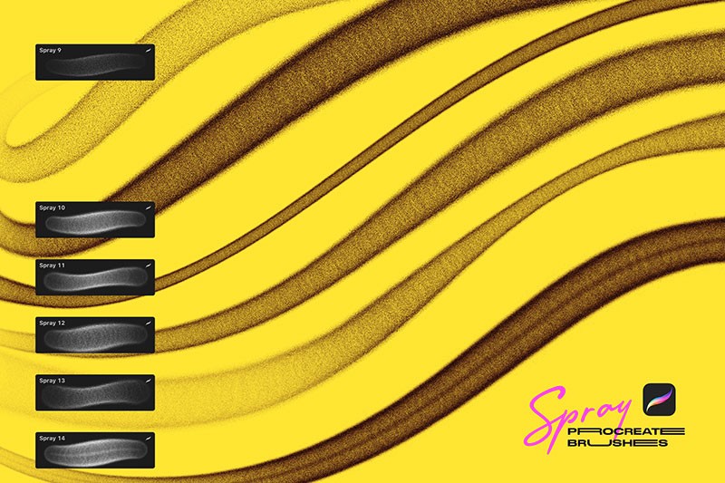14个喷漆效果Procreate笔刷 笔刷资源 sucaiwan.com