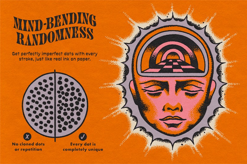 Procreate/PS笔刷:复古漫画风格不规则颗粒感网点底纹喷雾笔刷 True Grit Texture Stipple Studio . 第2张-素材湾丨精选海外优质设计素材资源 Procreate/PS笔刷:复古漫画风格不规则颗粒感网点底纹喷雾笔刷 True Grit Texture Stipple Studio . sucaiwan.com