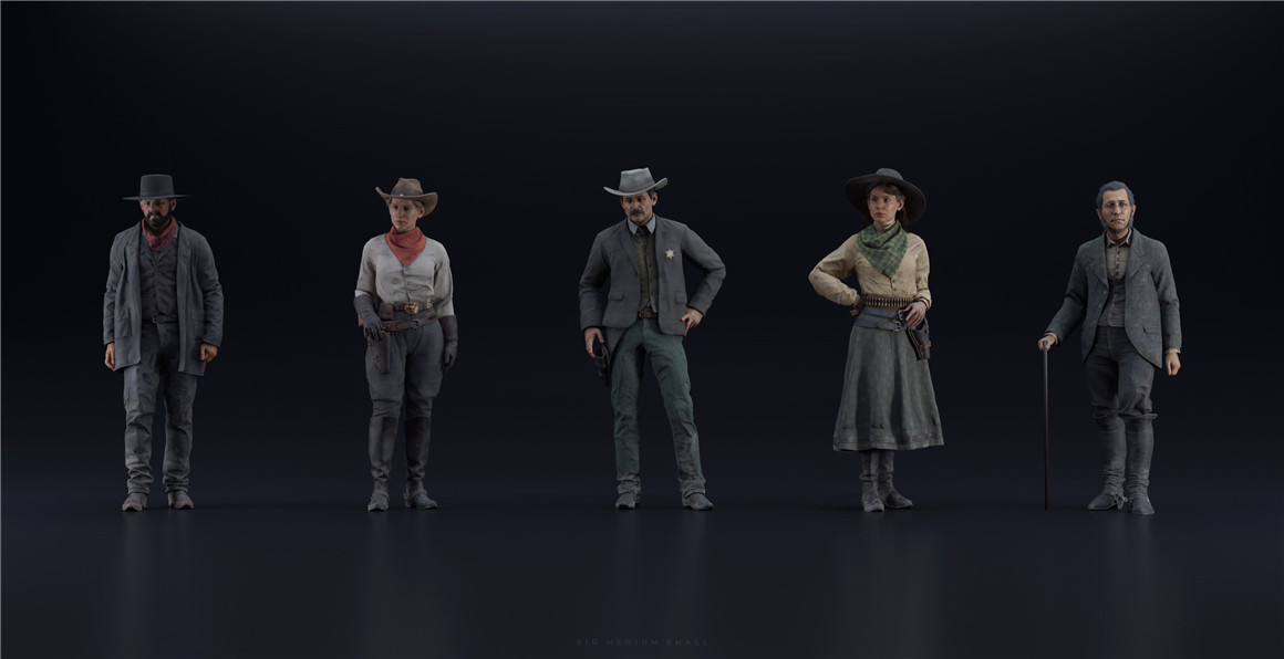 Blender模型：狂野西部牛仔人物马匹房屋建筑骑道具3D模型捆绑包 BuildingsBigMediumSmall - WildWest Collection Bundle 影视音频 sucaiwan.com