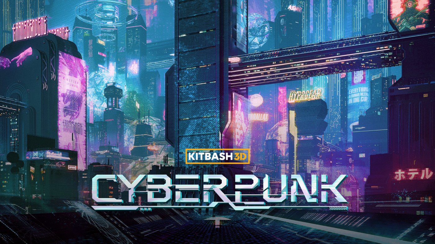 Kitbash3d 彩虹全息赛博朋克工业风未来主义科幻城市金属3D模型包 Cyberpunk 2022 影视音频 sucaiwan.com