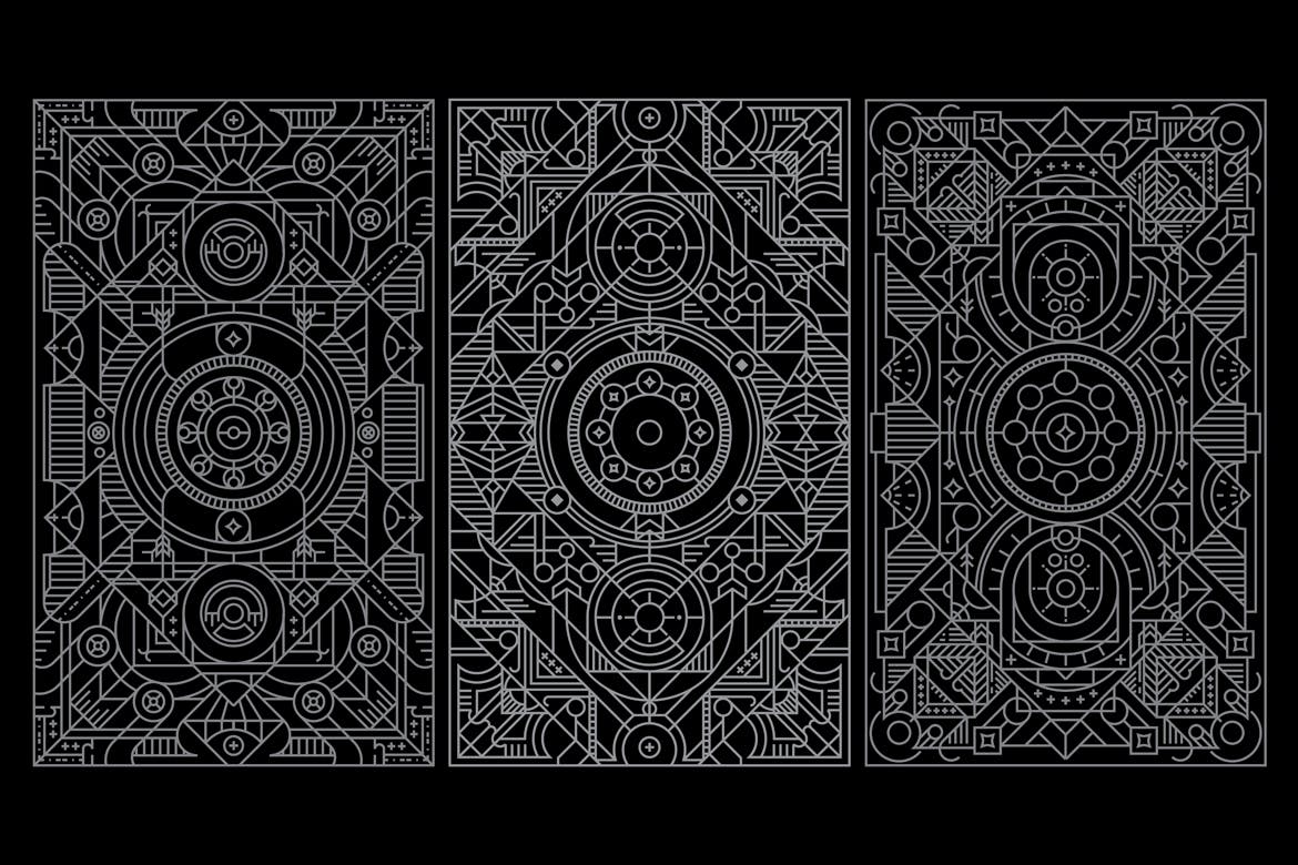 5个线条扑克牌矢量设计素材 5 Playing card vector design 图片素材 sucaiwan.com