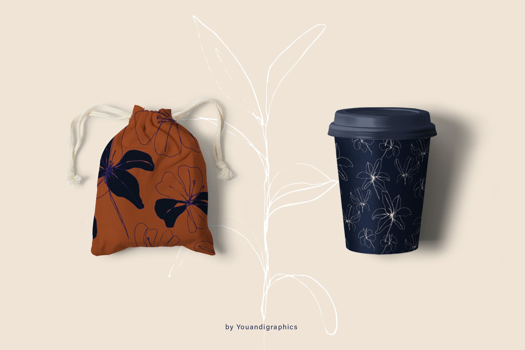 黑暗花园花卉手绘图案素材 Dark Garden Floral Patterns 图片素材 sucaiwan.com