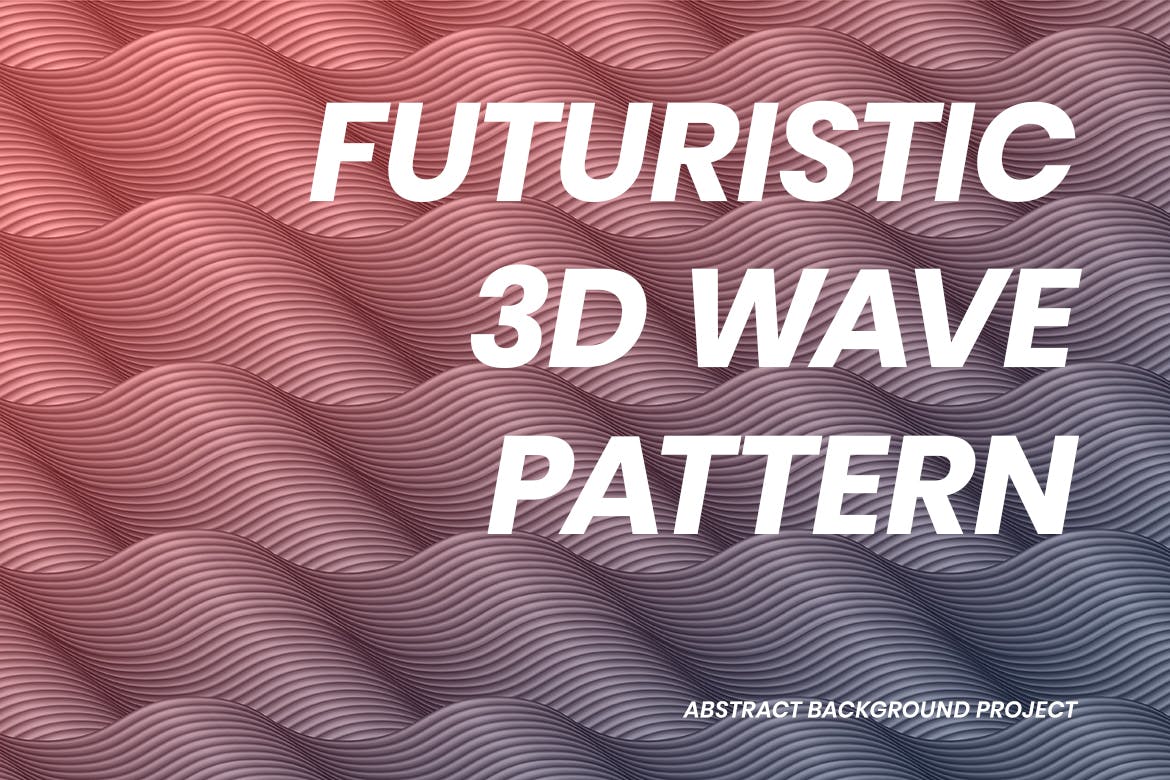 未来派3D渐变波浪图案背景 Futureristic 3D Wave Pattern 图片素材 sucaiwan.com